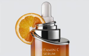 vitamin C serum with a slice of orange